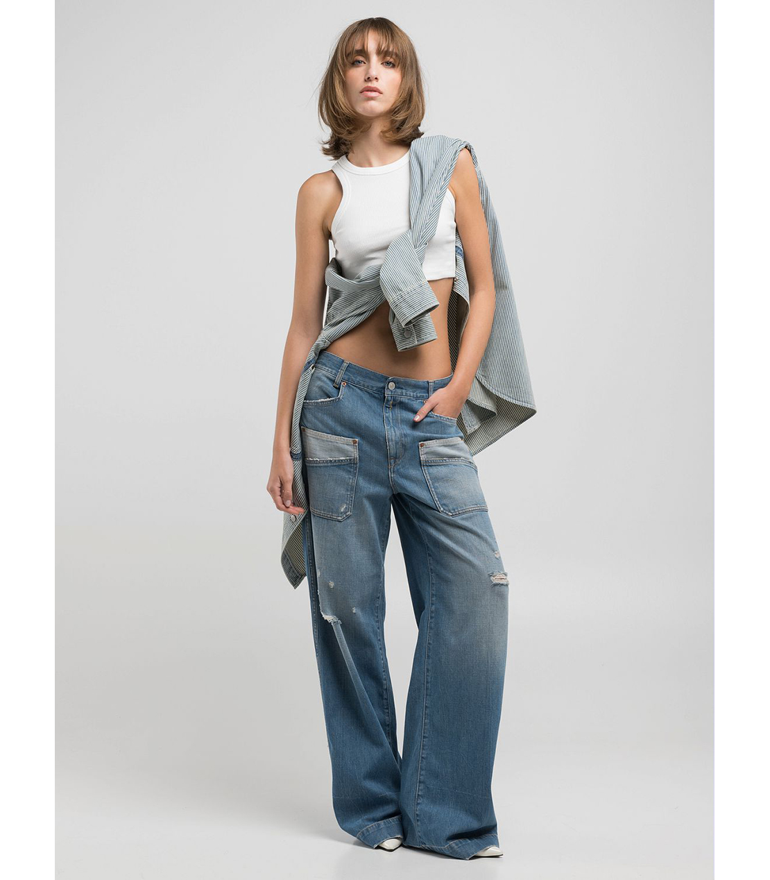 コットンスキニーフィットベストトップ 詳細画像 ナチュラルホワイト 3